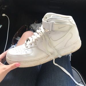 White high top Air Force ones